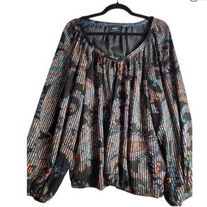 Anthropologie Black Multicolor Blouse
